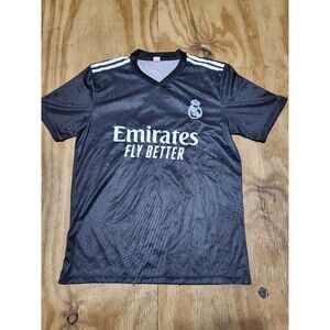 Real Madrid Soccer Jersey Black Unbranded Large Spain Football @j2